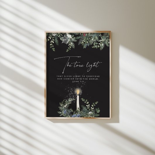 Waterverf Echt licht bijbelvers poster