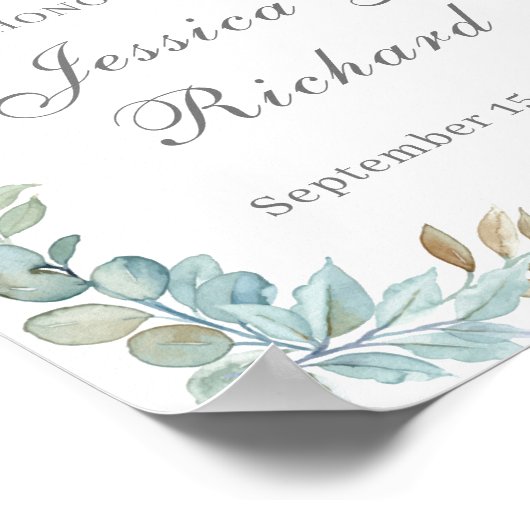 Waterverf — Echte douche — Welkomstteken Poster (Hoek)