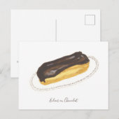 Waterverf Éclair au Chocolat Briefkaart (Voorkant / Achterkant)