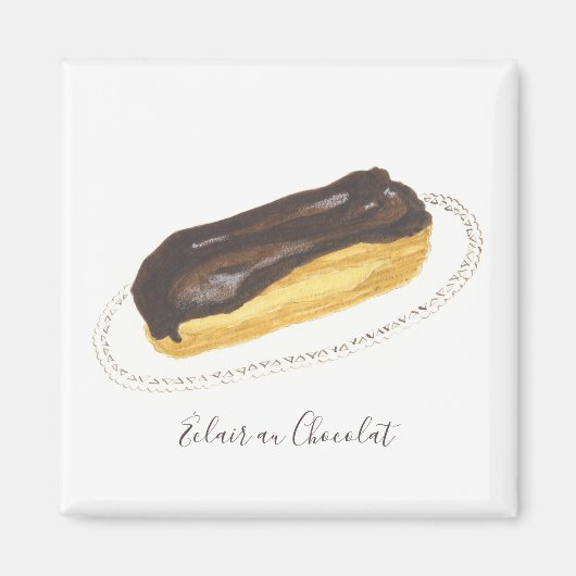 Waterverf Éclair au Chocolat Magneet (Voorkant)