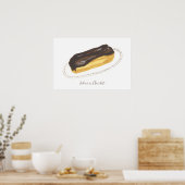 Waterverf Éclair au Chocolat Poster (Keuken)