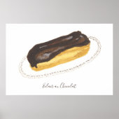Waterverf Éclair au Chocolat Poster (Voorkant)
