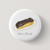 Waterverf Éclair au Chocolat Ronde Button 3,2 Cm (Voorkant)