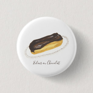 Waterverf Éclair au Chocolat Ronde Button 3,2 Cm