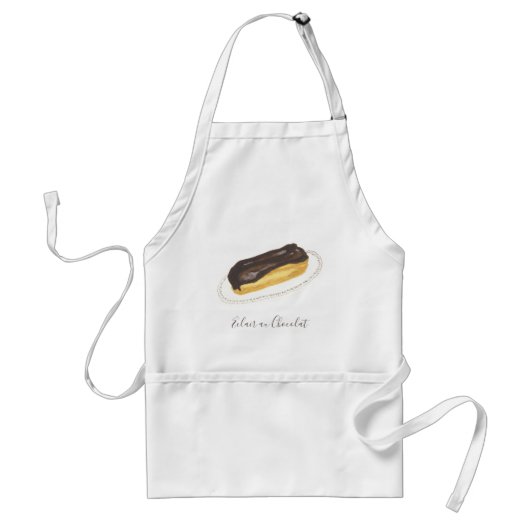 Waterverf Éclair au Chocolat Standaard Schort (Voorkant)