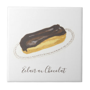 Waterverf Éclair au Chocolat Tegeltje
