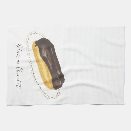 Waterverf Éclair au Chocolat Theedoek (Horizontaal)