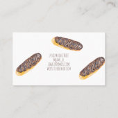 Waterverf Eclair Donuts Handgeschilderde Bakkerij Visitekaartje (Achterkant)