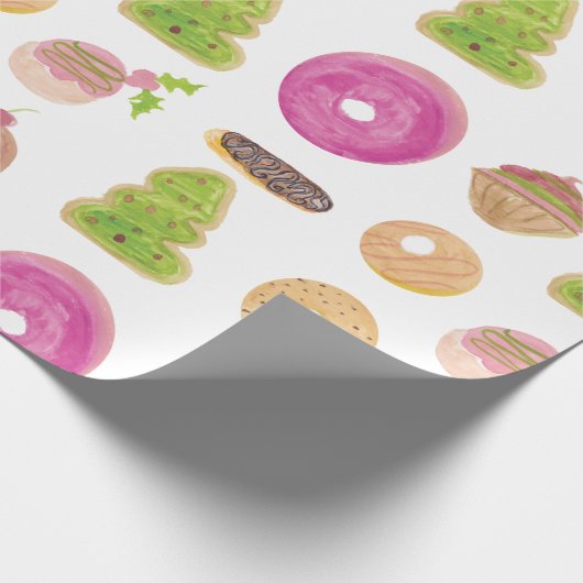 Waterverf Eclairs Donuts Fun Whimiscal Sweet Cadeaupapier (Hoek)