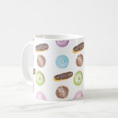 Waterverf Eclairs Donuts Fun Whimiscal Sweet Koffiemok (Voorkant links)