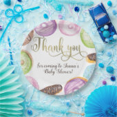 Waterverf Eclairs Donuts Fun Whimiscal Sweet Papieren Bordje (Feest)