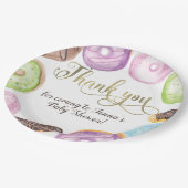 Waterverf Eclairs Donuts Fun Whimiscal Sweet Papieren Bordje (Gekanteld)