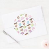 Waterverf Eclairs Donuts Fun Whimiscal Sweet Ronde Sticker (Envelop)