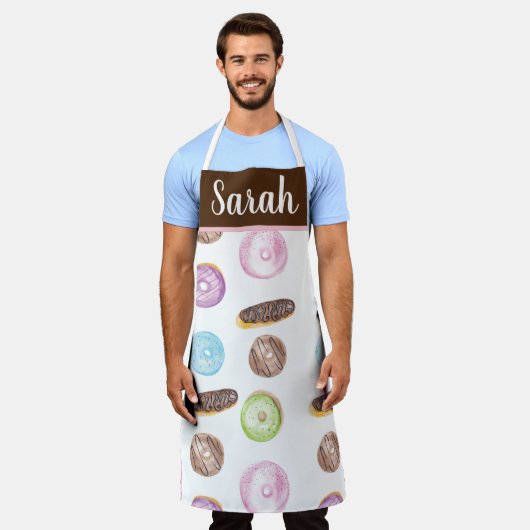 Waterverf Eclairs Donuts Fun Whimiscal Sweet Schort (Gedragen)