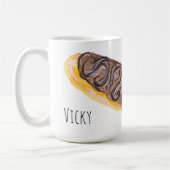 Waterverf Eclairs Donuts handschilderd Koffiemok (Links)