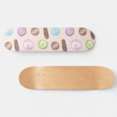 Waterverf Eclairs Donuts handschilderd Persoonlijk Skateboard (Horizontaal)
