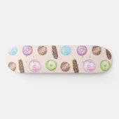 Waterverf Eclairs Donuts handschilderd Persoonlijk Skateboard (Horizontaal)