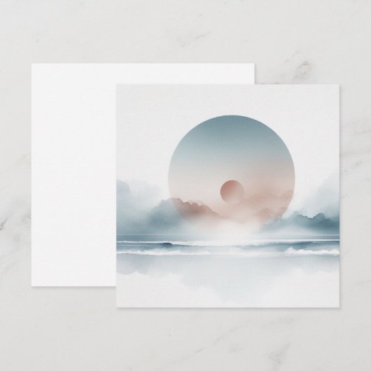 Waterverf Eclipse Feestdagenkaart (Voorkant / Achterkant)