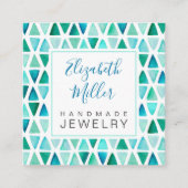 Waterverf Edelsteen Handgemaakte Sieraden Visiteka Vierkante Visitekaartje (Voorkant)