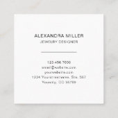 Waterverf Edelsteen Sieraden Designer Visitekaartj Vierkante Visitekaartje (Achterkant)