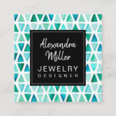 Waterverf Edelsteen Sieraden Designer Visitekaartj Vierkante Visitekaartje (Voorkant)