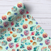 Waterverf edelstenen juweelpatroon cadeaupapier