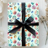 Waterverf edelstenen juweelpatroon cadeaupapier