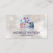 Waterverf edelstenen - kristallen op parels visitekaartje (Voorkant)