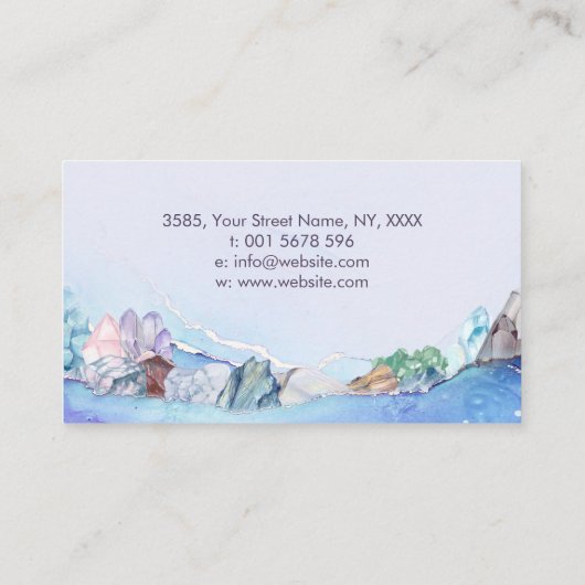 Waterverf edelstenen - kristallen visitekaartje (Achterkant)