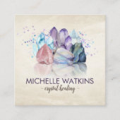 Waterverf edelstenen - kristallen visitekaartje (Voorkant)