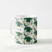 Waterverf Edelweiss hand-Illustrated Personalized Koffiemok (Voorkant links)