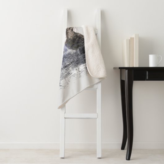 Waterverf Edgar Allan Poe the Raven Poem Sherpa Deken (In situ)