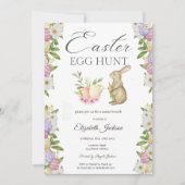 Waterverf Eegs Bunny Flowers Brunch & Bubbly Kaart (Voorkant)