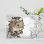 Waterverf Eekhoorn Aangepaste verjaardag Kaart (Staand voorkant)