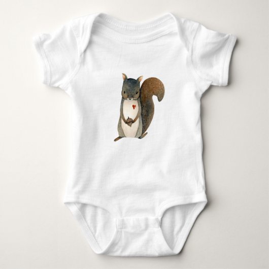 Waterverf eekhoorn baby romper (Voorkant)