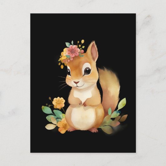 Waterverf eekhoorn briefkaart (Voorkant)