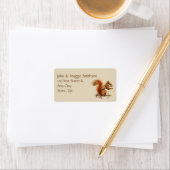 Waterverf eekhoorn, dierlijk Natuur Adres Etiket (Insitu)