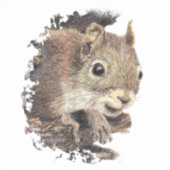 Waterverf Eekhoorn Dierlijke Natuur Kunst Sticker (Voorkant)