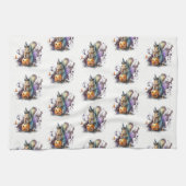 Waterverf Eekhoorn Halloween Theedoek (Horizontaal)