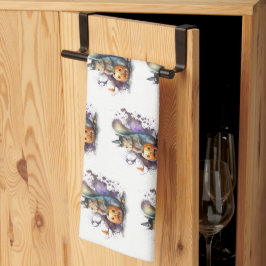 Waterverf Eekhoorn Halloween Theedoek