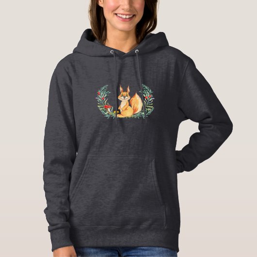 Waterverf eekhoorn hoodie (Voorkant)