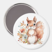 Waterverf eekhoorn magneet (Voorkant / Achterkant)