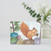 Waterverf eekhoorn na Kaart | Uniek | Natuur (Staand voorkant)