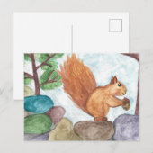 Waterverf eekhoorn na Kaart | Uniek | Natuur (Voorkant / Achterkant)