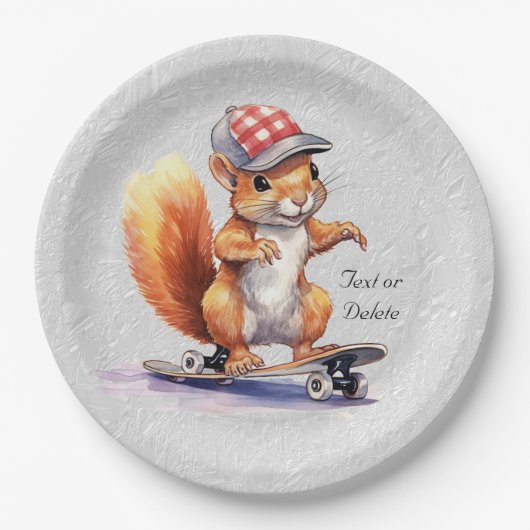 Waterverf Eekhoorn Skateboard Papier Bord (Voorkant)