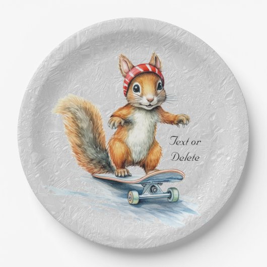 Waterverf Eekhoorn Skateboard Papier Bord (Voorkant)