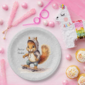 Waterverf Eekhoorn Snowboard Papier Bord (Feest)