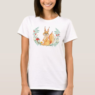 Waterverf eekhoorn t-shirt