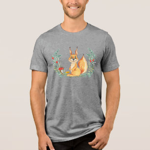 Waterverf eekhoorn Tri-Blend shirt