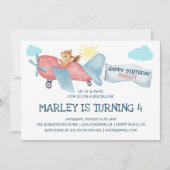 Waterverf Eekhoorn Vliegtuig op en weg Kaart (Voorkant)